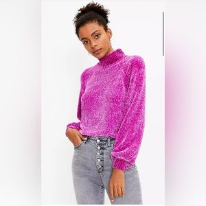 LOFT Mockneck Chenille Sweater
